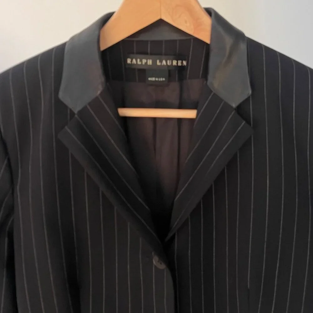 Vintage Ralph Lauren Womens Quiet Luxury Blazer Size 10 Pinstripe Old Money USA - Picture 4 of 10